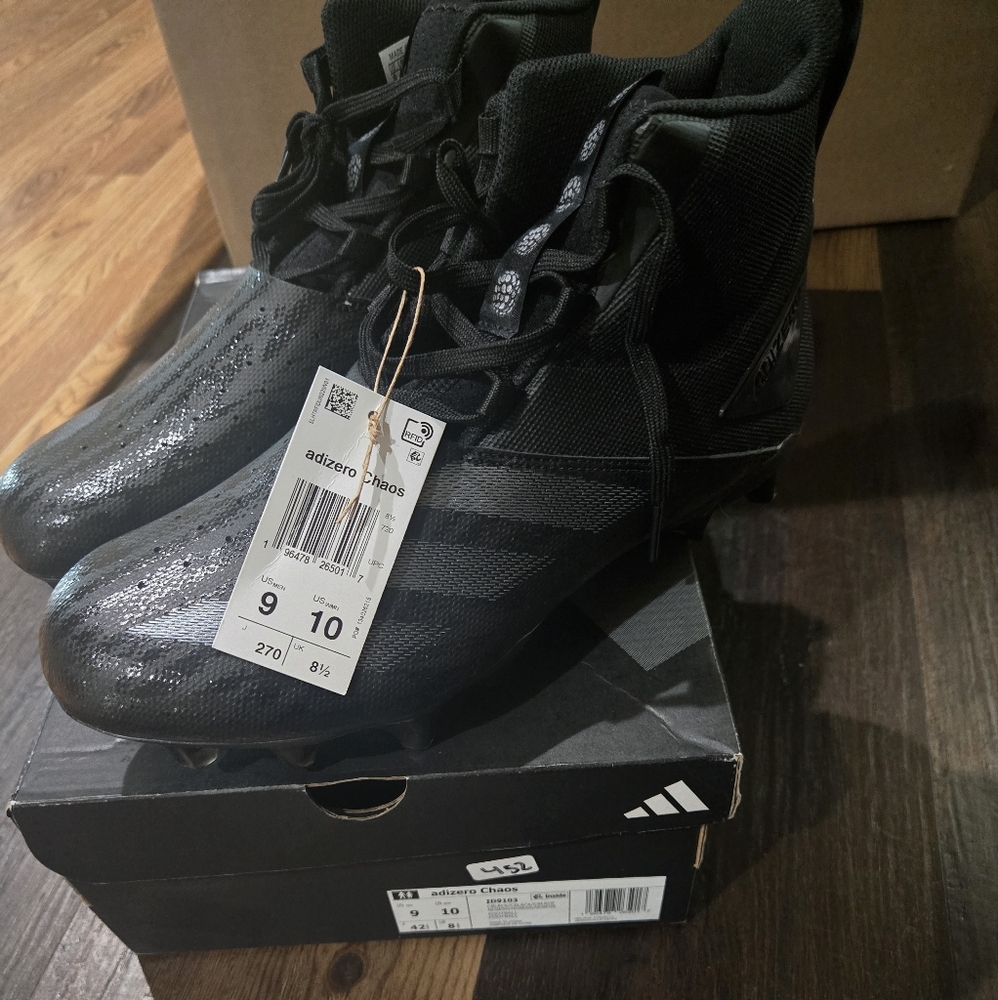 Adidas Black and Gray Football Cleats